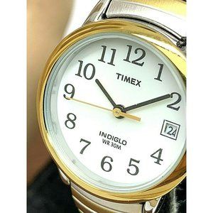 Timex Women's Watch TW2U79100 Indiglo Quartz Two Tone White Dial Expansion Band